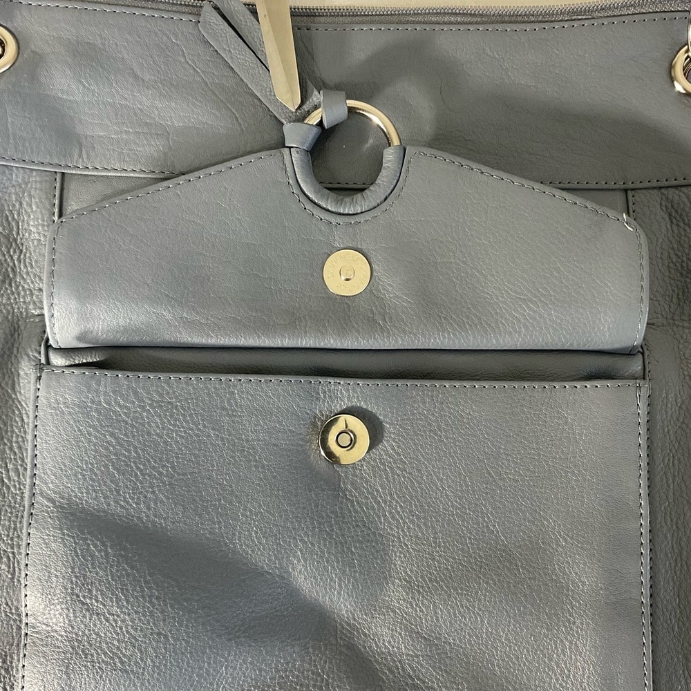 Great American Leatherworks Cross Body Bag in Gray leather new without tags - Picture 4 of 9